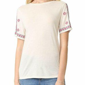 Rebecca Minkoff Telulah Embroidered Top Chalk